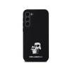 Husa Samsung Galaxy S24, Originala Karl Lagerfeld,Silicone Karl&Choupette Metal Pin, Negru